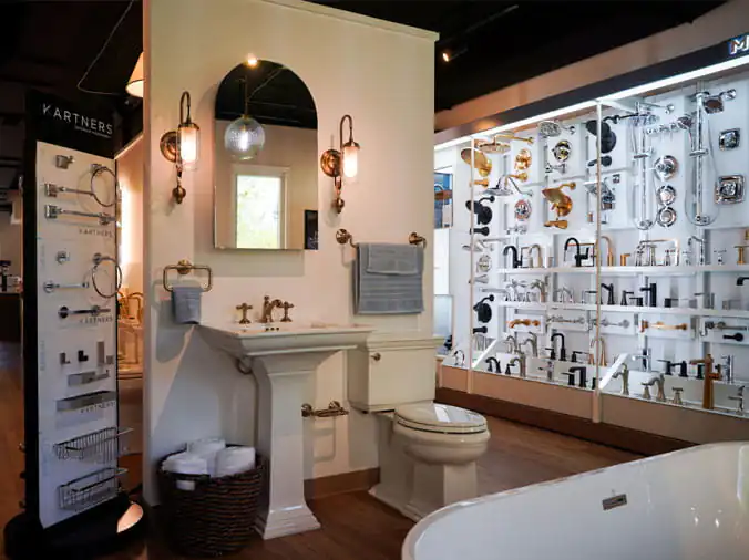 Interior view of the Bath & Kitchen showroom at Penstan Supply Cranberry PA